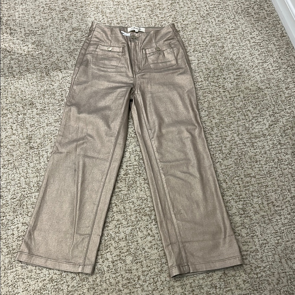 CHARLIE B Gold Wide Leg Pants